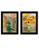 "Country Sunflowers & Chives" 2-Piece Vignette by Anthony Smith, Ready to Hang Framed Print, Black Frame