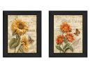 "Flowers Collection" 2-Piece Vignette By Ed Wargo, Printed Wall Art, Ready To Hang Framed Poster, Black Frame