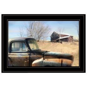 "Vintage Farm Trucks" by Lori Deiter, Ready to Hang Framed Print, Black Frame