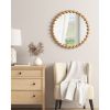 Beaded Round Wall Mirror 27"D