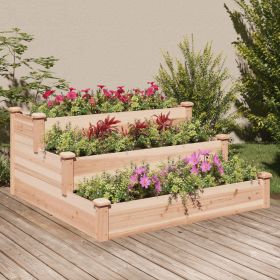 Garden Raised Bed 47.2"x47.2"x22" Solid Wood Fir