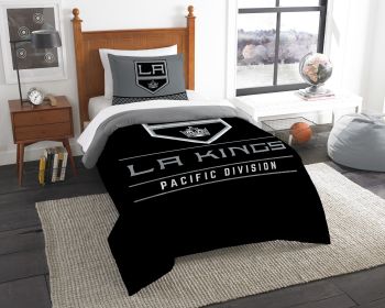 LA Kings OFFICIAL National Hockey League; Bedding; "Draft" Twin Printed Comforter (64"x 86") & 1 Sham (24"x 30") Set by The Northwest Company