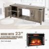 Electric Fireplace TV Stand with Storage Cabinets for TVs up to 70 Inch