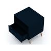 Manhattan Comfort Rockefeller 1.0 Mid-Century Modern 1-Drawer Nightstand in Midnight Blue