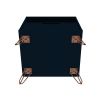 Manhattan Comfort Rockefeller 1.0 Mid-Century Modern 1-Drawer Nightstand in Midnight Blue