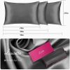 Lacette Silk Pillowcase 1 Pack for Hair and Skin, 100% Mulberry Silk, Double-Sided Silk Pillow Cases with Hidden Zipper (Deep Gray, queen Size: 20" x