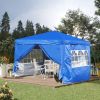 Outdoor 10x 10Ft Pop Up Gazebo Canopy Tent Removable Sidewall with Zipper,2pcs Sidewall with Windows,with 4pcs Weight sand bag,with Carry Bag