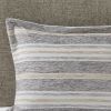 Oversized Chenille Jacquard Striped Comforter Set with Euro Shams and Throw Pillows