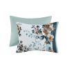 5 Piece Cotton Floral Comforter Set with Throw Pillows