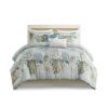 6 Piece Oversized Cotton Comforter Set with Throw Pillow