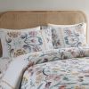 4 Piece Floral Comforter Set with Throw Pillow